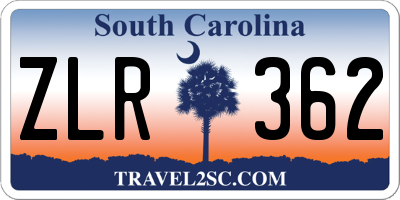 SC license plate ZLR362