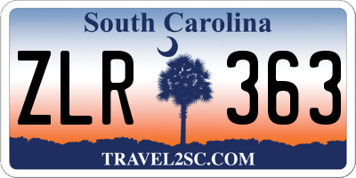 SC license plate ZLR363