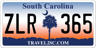 SC license plate ZLR365