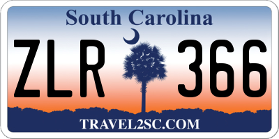 SC license plate ZLR366