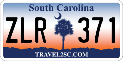 SC license plate ZLR371