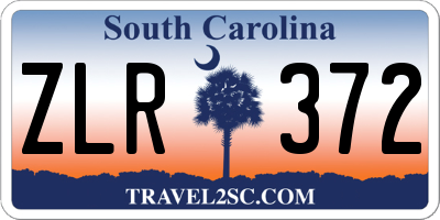 SC license plate ZLR372