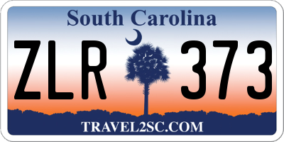 SC license plate ZLR373