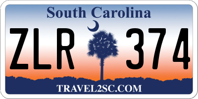 SC license plate ZLR374