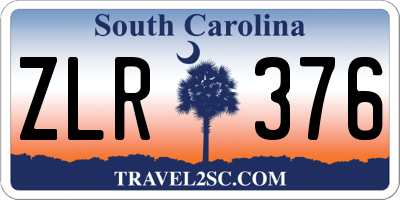 SC license plate ZLR376