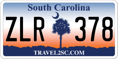 SC license plate ZLR378