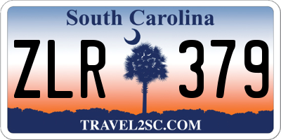 SC license plate ZLR379