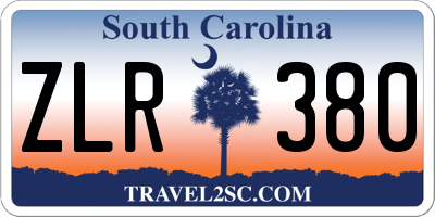 SC license plate ZLR380