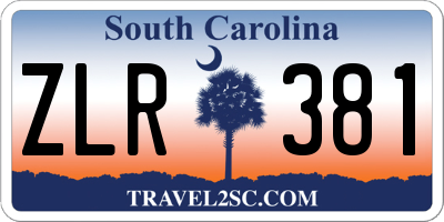 SC license plate ZLR381