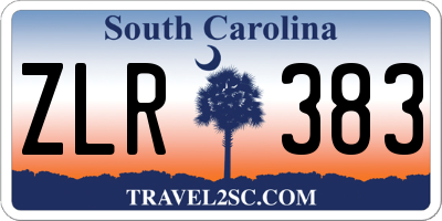 SC license plate ZLR383