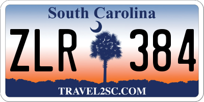 SC license plate ZLR384