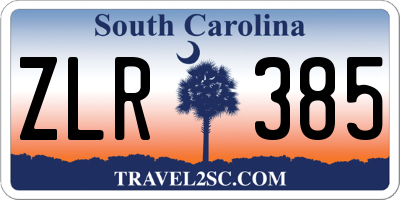 SC license plate ZLR385
