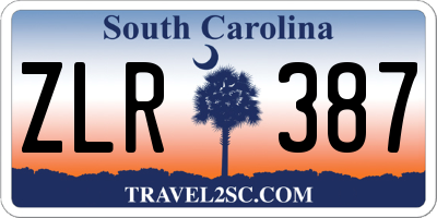 SC license plate ZLR387