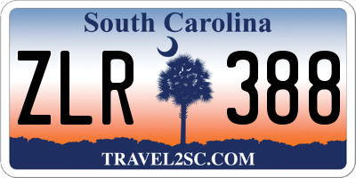 SC license plate ZLR388