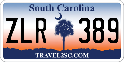 SC license plate ZLR389