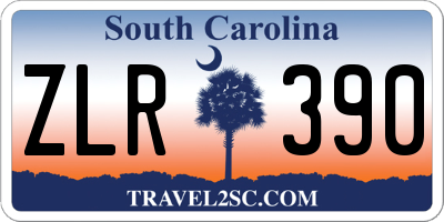 SC license plate ZLR390