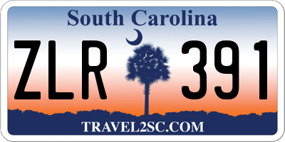 SC license plate ZLR391