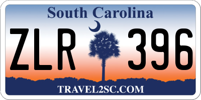 SC license plate ZLR396