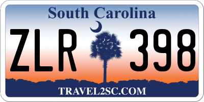 SC license plate ZLR398