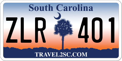 SC license plate ZLR401