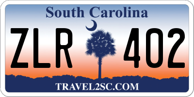 SC license plate ZLR402