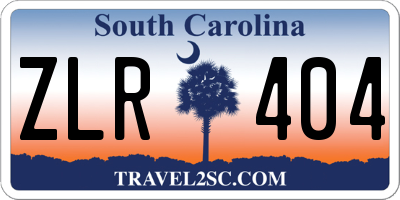 SC license plate ZLR404