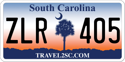 SC license plate ZLR405