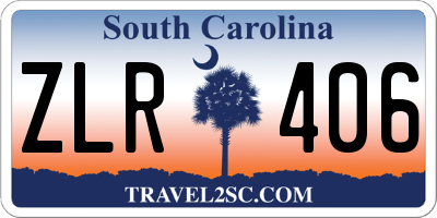 SC license plate ZLR406