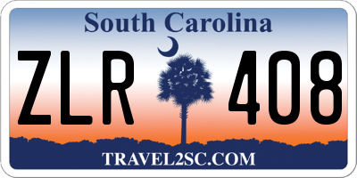 SC license plate ZLR408