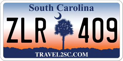 SC license plate ZLR409