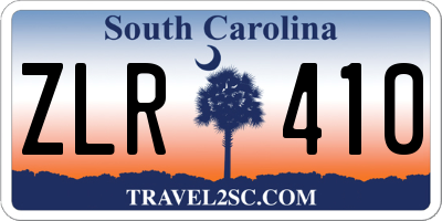 SC license plate ZLR410