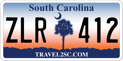 SC license plate ZLR412