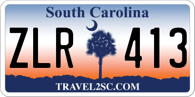 SC license plate ZLR413