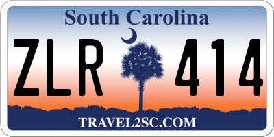 SC license plate ZLR414