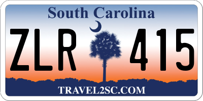 SC license plate ZLR415