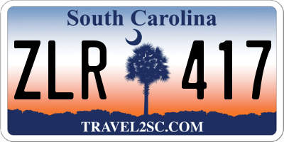 SC license plate ZLR417