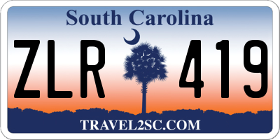 SC license plate ZLR419