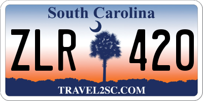 SC license plate ZLR420