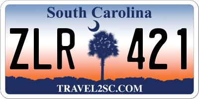 SC license plate ZLR421
