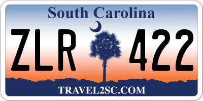 SC license plate ZLR422