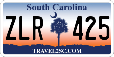 SC license plate ZLR425