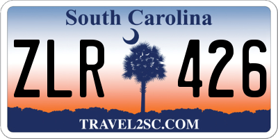 SC license plate ZLR426