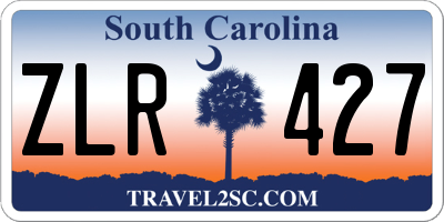 SC license plate ZLR427
