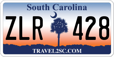 SC license plate ZLR428