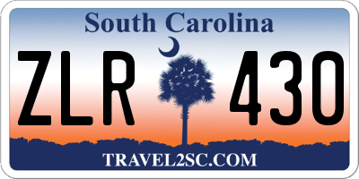 SC license plate ZLR430