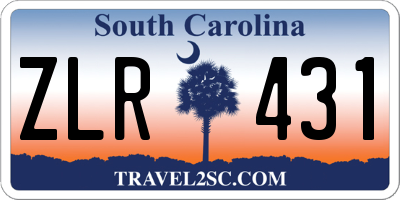 SC license plate ZLR431