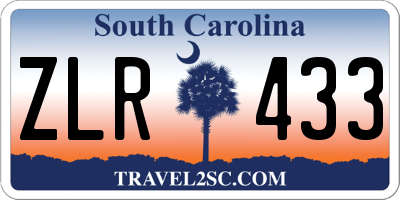 SC license plate ZLR433