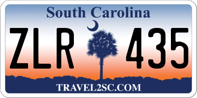 SC license plate ZLR435