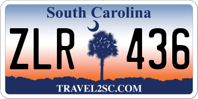 SC license plate ZLR436