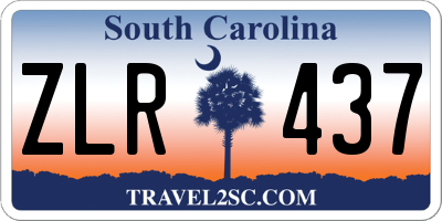 SC license plate ZLR437